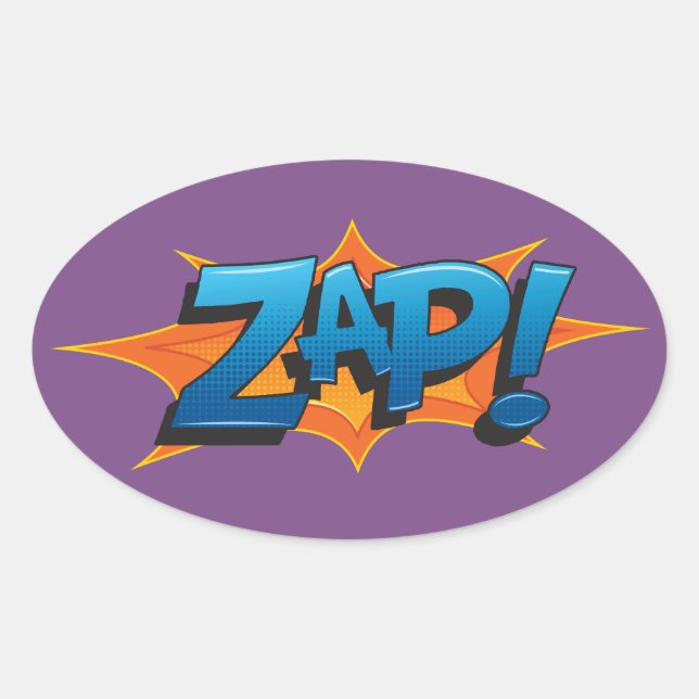 Sticker Ovale Comic Zap ! (Devant)