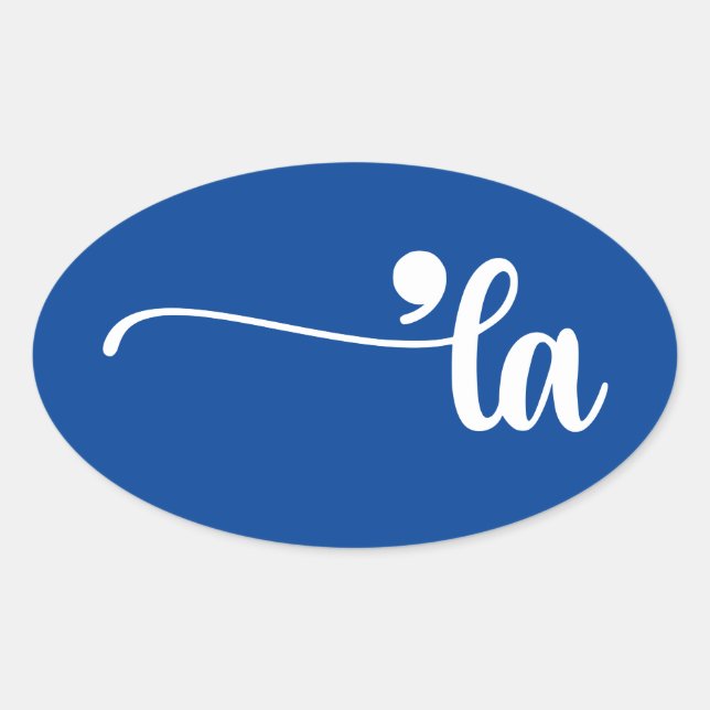 Sticker Ovale Comma La | Kamala Harris Blue (Devant)