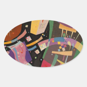 Sticker Ovale Composition Kandinsky 10 Peinture Abstraite