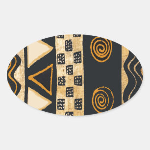 Sticker Ovale Conception amérindienne du Sud-Ouest Tribal