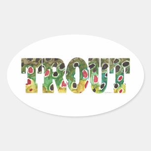 Sticker Ovale Conception Brown de truites