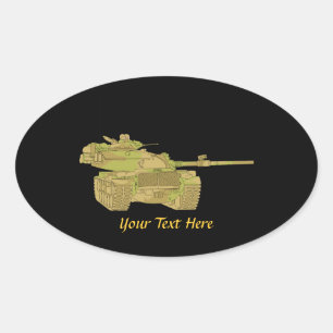 Sticker Ovale Conception de chars militaires Camo