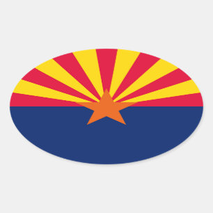 Sticker Ovale Conception du drapeau de l'État de l'Arizona