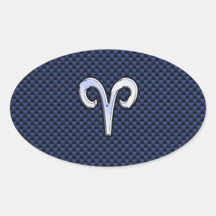Sticker Ovale Connexion Zodiac Aries pour la flotte Blue Carbon