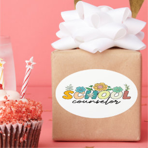 Sticker Ovale Conseiller scolaire Fleur sauvage enseignant Migno