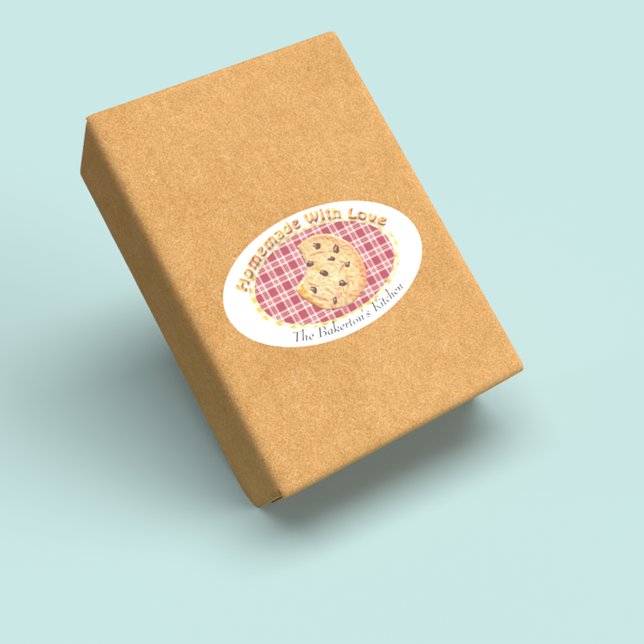 Sticker Ovale Cookies faits maison avec amour (Créateur téléchargé)