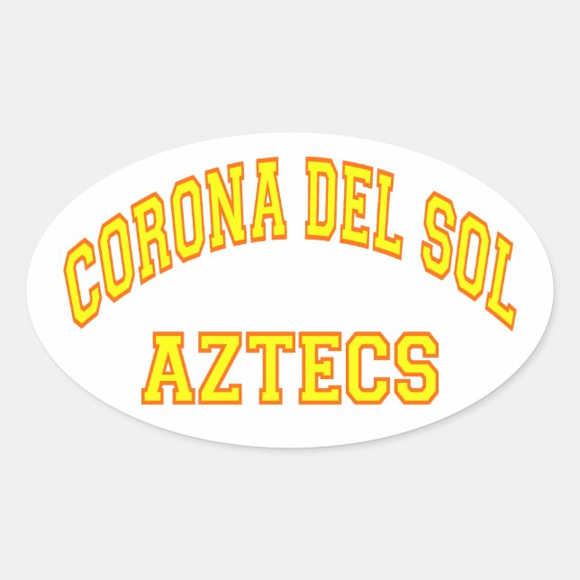 Sticker Ovale Corona del Sol Aztecs (Devant)
