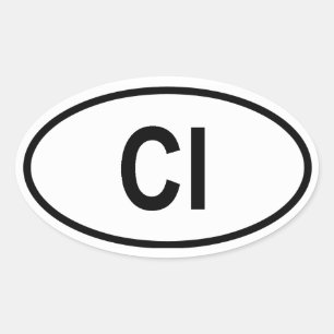 Sticker Ovale Côte d'Ivoire "CI"