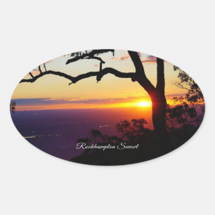 Sticker Ovale coucher de soleil de Rockhampton