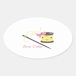 Sticker Ovale Coudre mûre