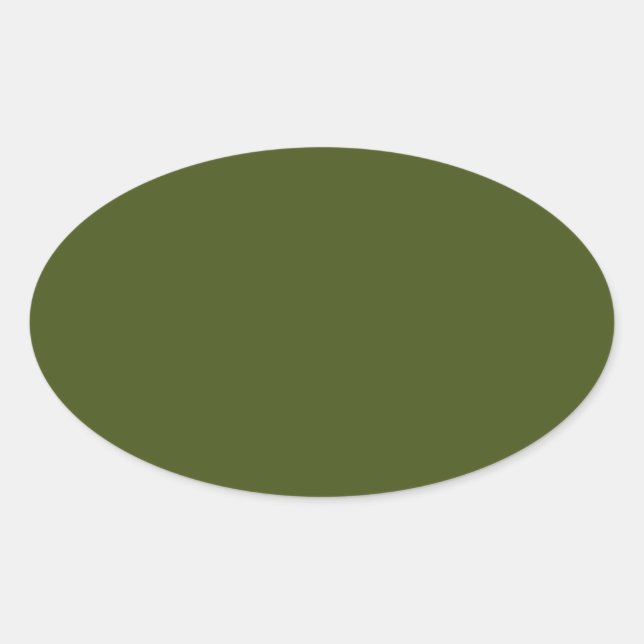 Sticker Ovale Couleur vert olive Personnaliser (Devant)