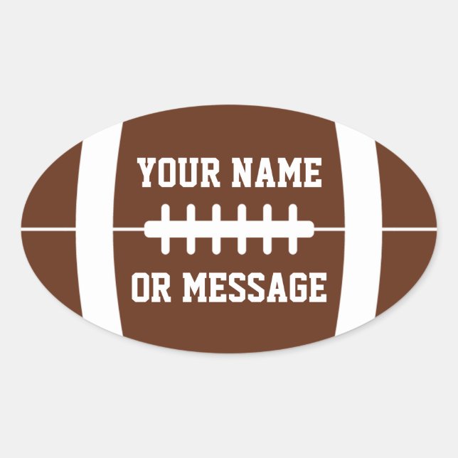 Sticker Ovale Coupe de football personnalisée (Devant)