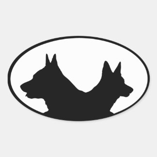 Sticker Ovale Coureur australien Kelpie