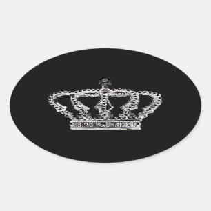 Sticker Ovale Couronne royale [sombre]