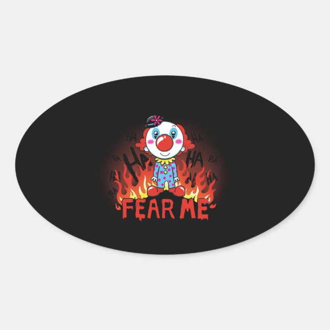 Sticker Ovale Craignez-moi clown (Devant)