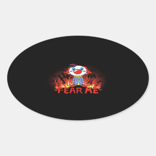 Sticker Ovale Craignez-moi clown
