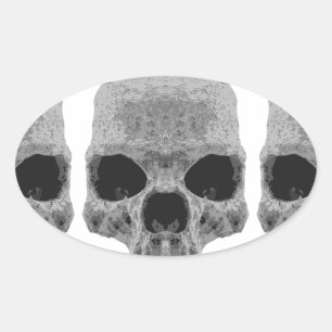Sticker Ovale crâne de goth