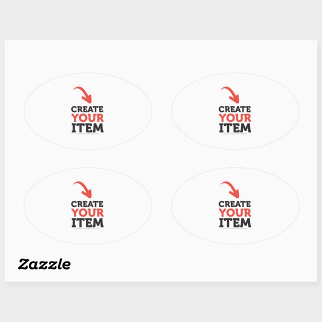 Sticker Ovale CREATE-YOUR-OWN do-it-yourself Personnaliser téléc (Feuille)