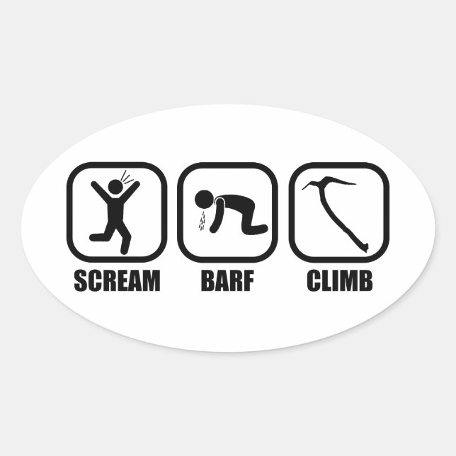 Sticker Ovale Cri Barf Climb (Devant)