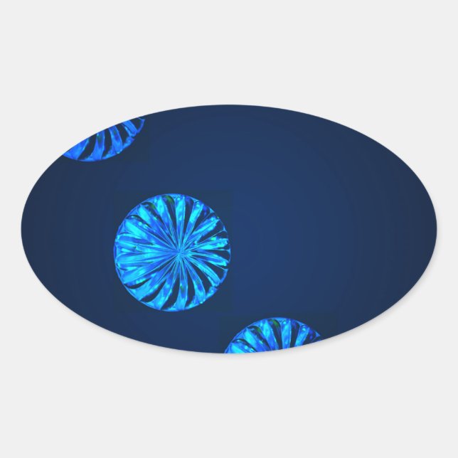 Sticker Ovale Cristal bleu design irlandais (Devant)
