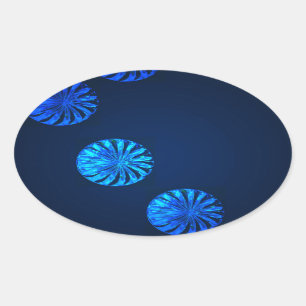 Sticker Ovale Cristal bleu design irlandais