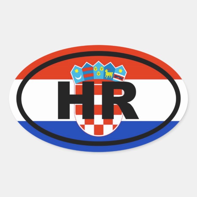 Sticker Ovale Croatie HR Européen (Devant)