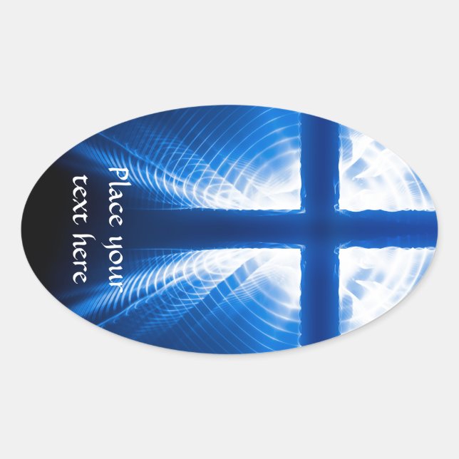 Sticker Ovale Croix du Christ (Devant)