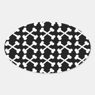 Sticker Ovale Crossbones personnalisables