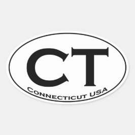 Sticker Ovale CT - Connecticut USA Oval Logo