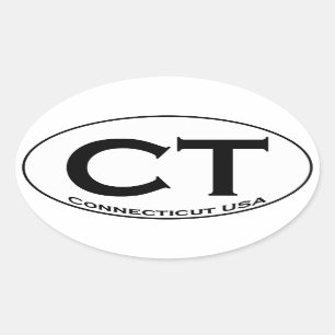 Sticker Ovale CT - Logo d'ovale du Connecticut Etats-Unis
