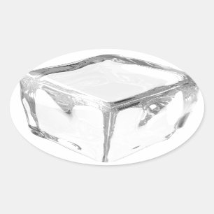 Sticker Ovale Cube à glace