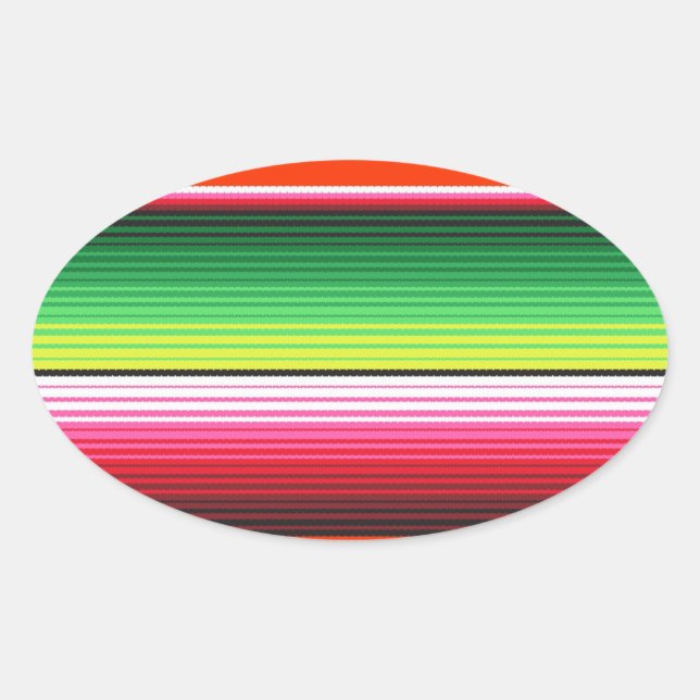 Sticker Ovale Cuisine traditionnelle espagnole Serape Fiesta mex (Devant)