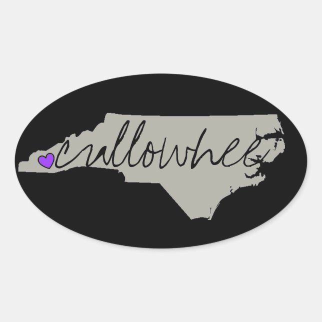 Sticker Ovale Cullowhee, ensemble d'autocollant d'OR de 4 (Devant)