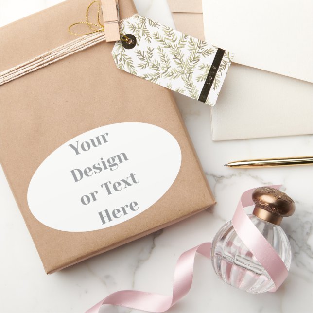 Sticker Ovale Customizable Your Design or Text Here Personalized (Cadeaux)