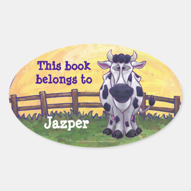 Sticker Ovale Cute Cow Boplate (Devant)