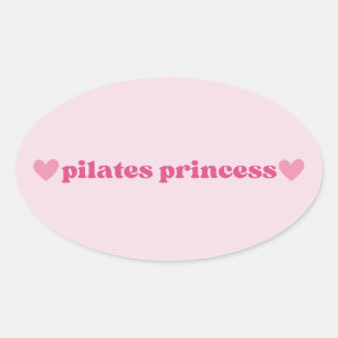 Sticker Ovale Cute Pilates Princess Pink Heart Design
