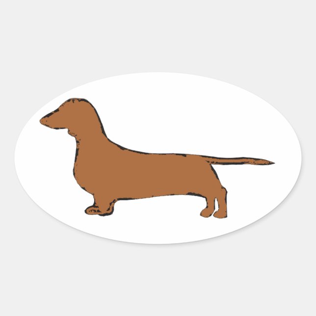 Sticker Ovale dachshund (Devant)