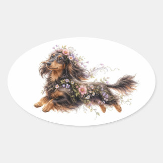 Sticker Ovale Dachshund
