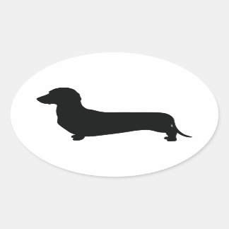 Sticker Ovale Dachshund de base