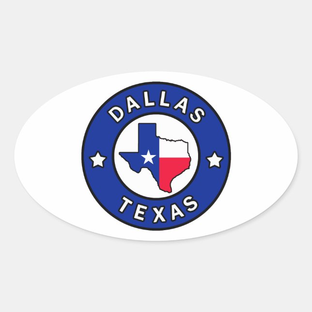 Sticker Ovale Dallas Texas (Devant)