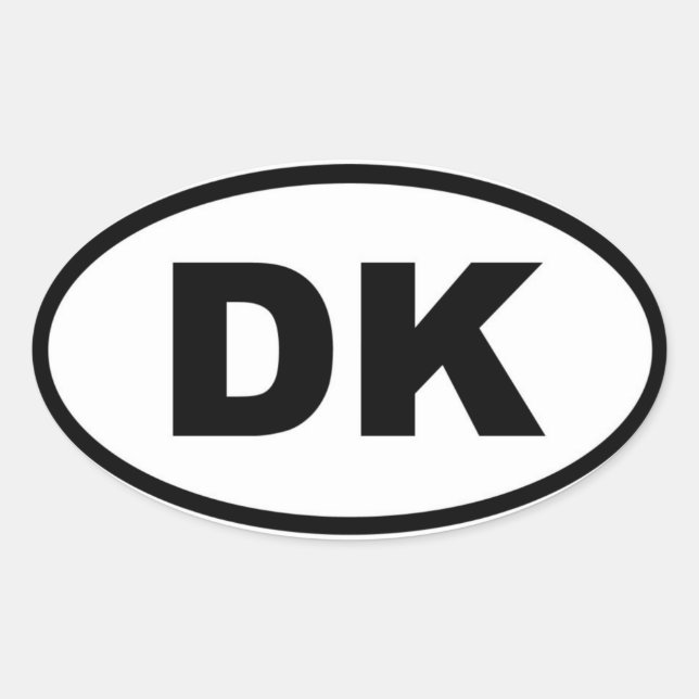 Sticker Ovale Danemark - DK - Europe (Devant)