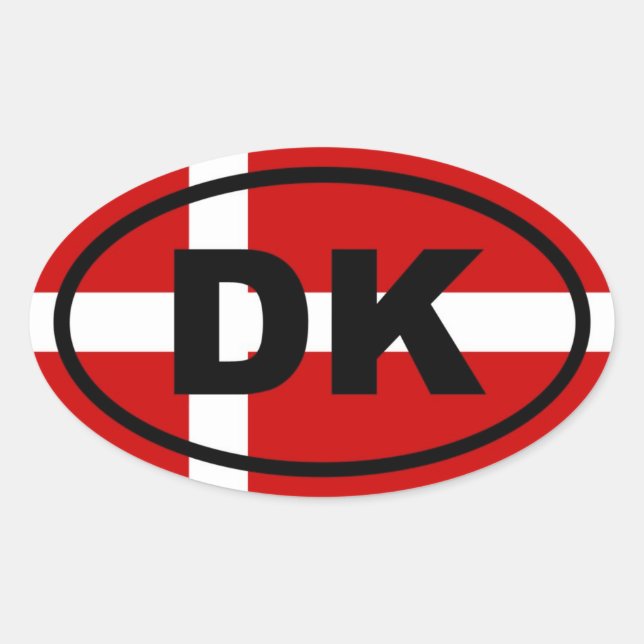 Sticker Ovale Danemark - DK - Europe (Devant)