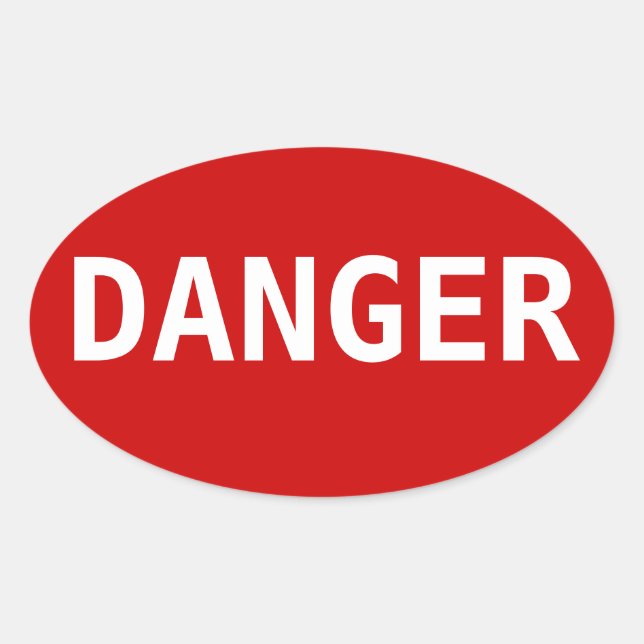 Sticker Ovale Danger (Devant)