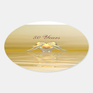 Sticker Ovale Dauphins et Coeur du Golden Anniversaire