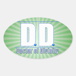 Sticker Ovale DD Docteur en divinité Acronyme LOGO