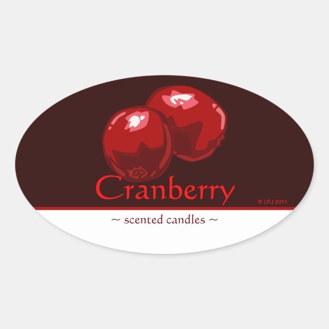 Sticker ovale de canneberge personnalisable (Devant)