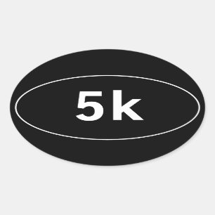 Sticker ovale de course de 5 k