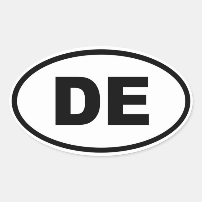 Sticker Ovale DE Delaware (Devant)