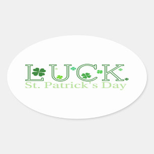 Sticker ovale de la chance de la Saint Patrick