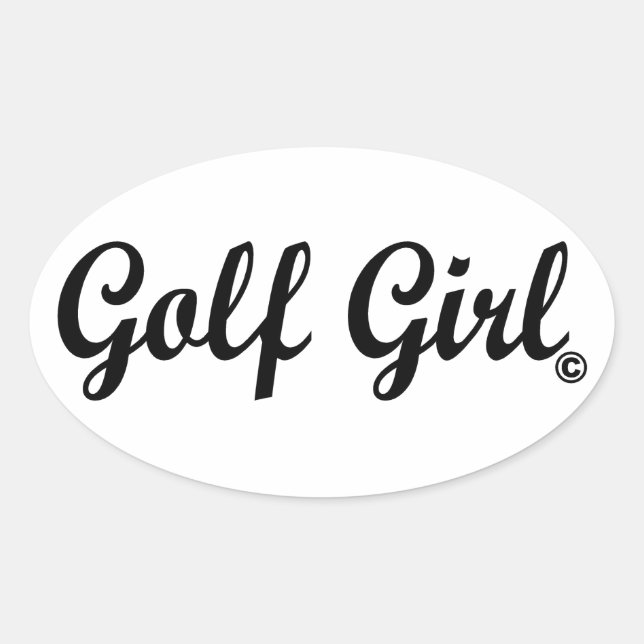 Sticker ovale de la fille de golf (Devant)